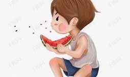 宝宝吃瓜素材抠图,宝宝快乐成长瞬间